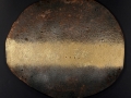 Viaggio senza meta, ferro corroso, smalto su tavola e copertura in plexiglas, 76x76, 2012