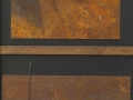 Catturando emozioni, ferro corroso su tavola, 152x52, 2010