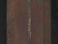 Stele n°7, ferro corroso, grafica di sperimentazione su carta a mano su tavola, 175x40, 1999
