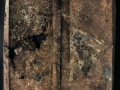 Il farsi e il rifarsi della forma 1, ferro combusto su tavola con copertura in plexiglas, 53x50, 1998