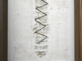 Senza titolo, 2016, grafica con ferro combusto inserita in cassetto di legno, 25x40