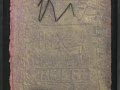 Senza titolo, 2016, grafica su carta a mano, ferro combusto e pennello inseriti in scatola di legno, 30x40