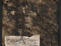 Senza titolo, 2016, carta a mano, spartito e ferro combusto inseriti in scatola di legno, 30x40