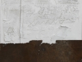 Intrusioni verticali, 2015, tecnica mista, ferro combusto su tavola, 70x80