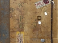 Itinerario della memoria, carta, ferro, gesso, tela, sasso su tavola, 70x70, 2014