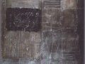 Raccontando, 1997, tecnica mista su legno, 80x100
