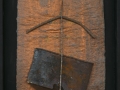 Senza titolo, 2016, carta a mano, ferro combusto inseriti in scatola di legno, 30x40