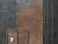 Viaggio senza meta, tecnica mista ferro corroso, spago su tavola, 70x70, 2014