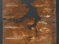 Fratture, ferro combusto su tavola, 164x80, 2000