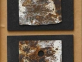 Itinerari dello sguardo, ferro corroso, malta, su tavola, 175x27, 1995