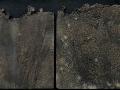 Profili del tempo, ferro combusto su tavola e copertura in plexiglas, 100x48,5, 2006